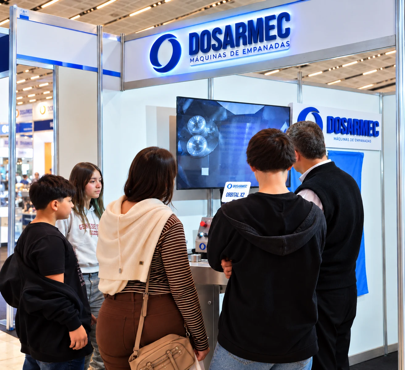 Visitantes conocen las máquinas de DOSARMEC en su stand de Tecnoalimentaria Córdoba 2026
